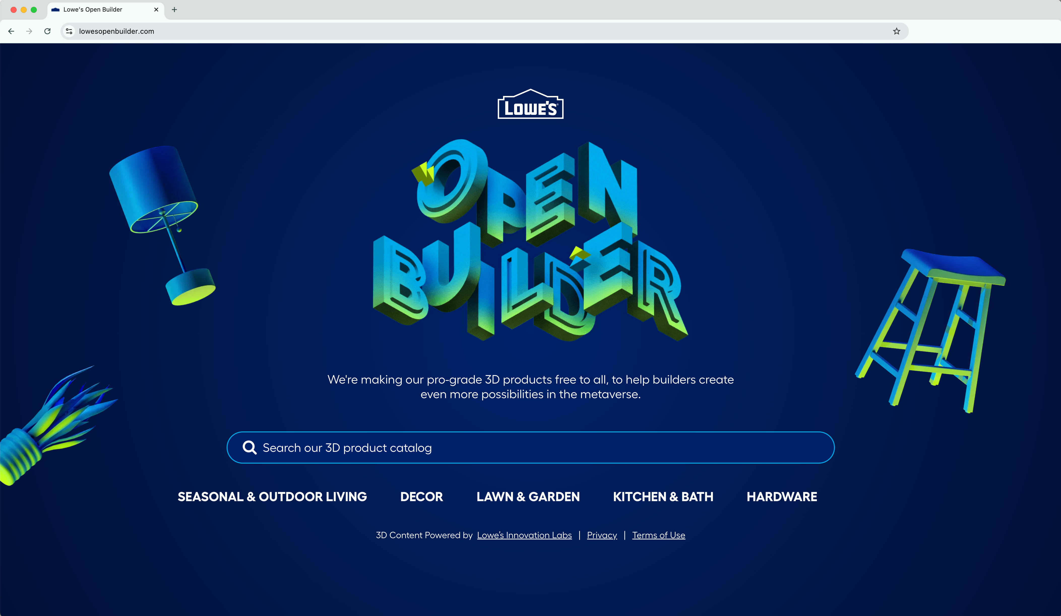 Lowe's Open Builder website