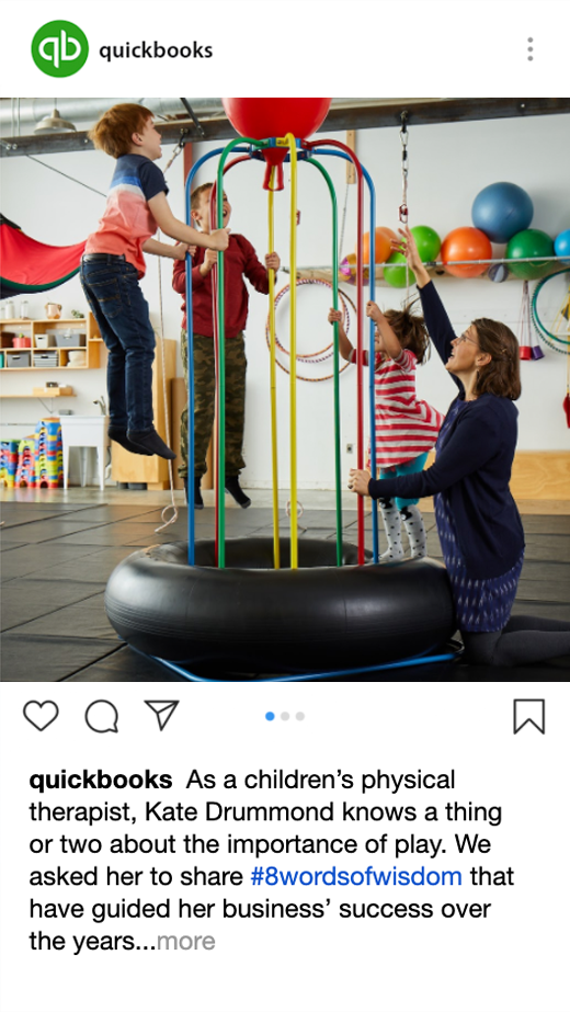 QuickBooks #8WordsOfWisdom carousel — slide V3
