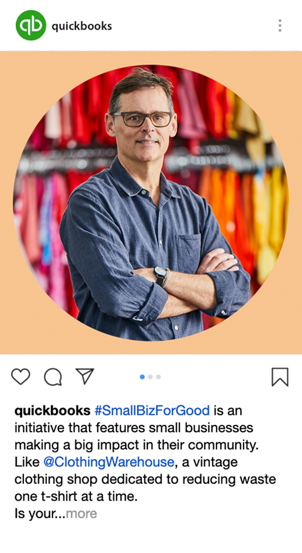 QuickBooks #SmallBizForGood campaign example