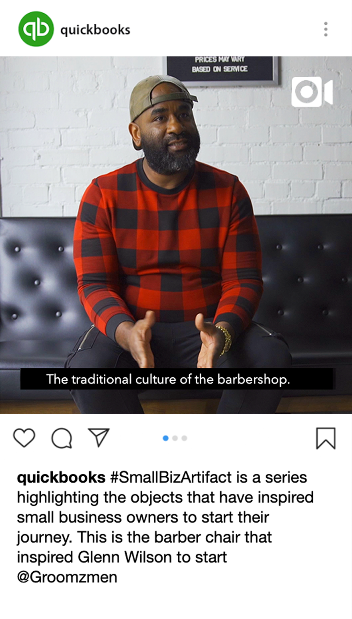 QuickBooks #SmallBizArtifact — barbershop story slide 2